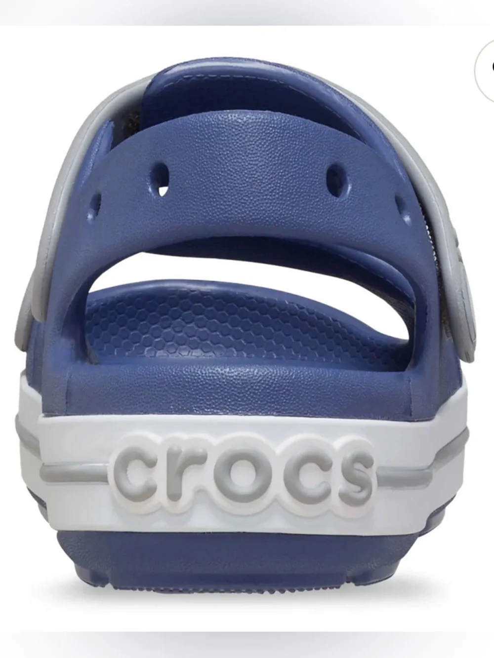 🐊🐸🌾⛱️CROCS Navy and Light Gray Kids Double-Strap Sandals